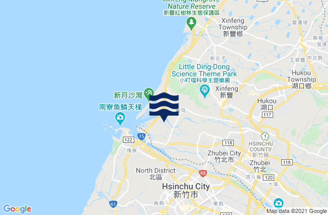 Mappa delle Getijden in Hsinchu, Taiwan
