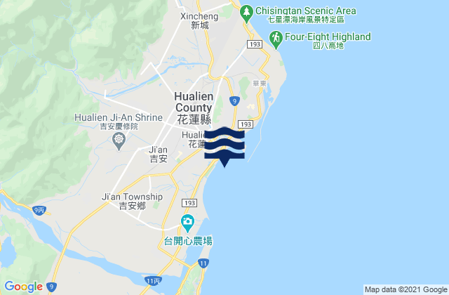 Mappa delle Getijden in Hua-lien Kang, Taiwan