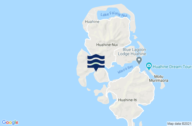 Mappa delle Getijden in Huahine, French Polynesia