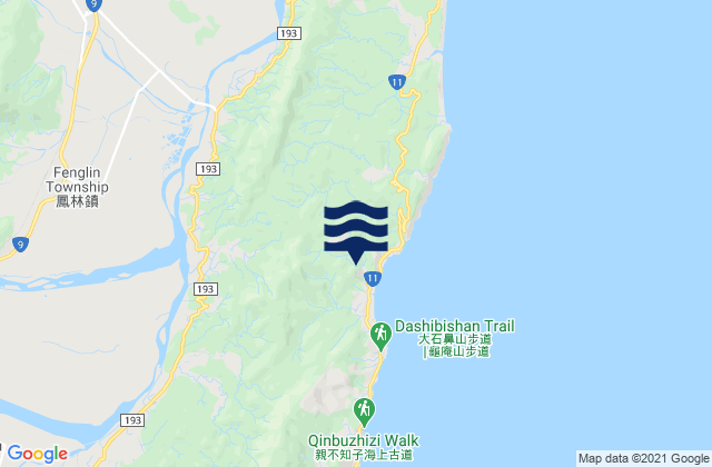 Mappa delle Getijden in Hualien, Taiwan