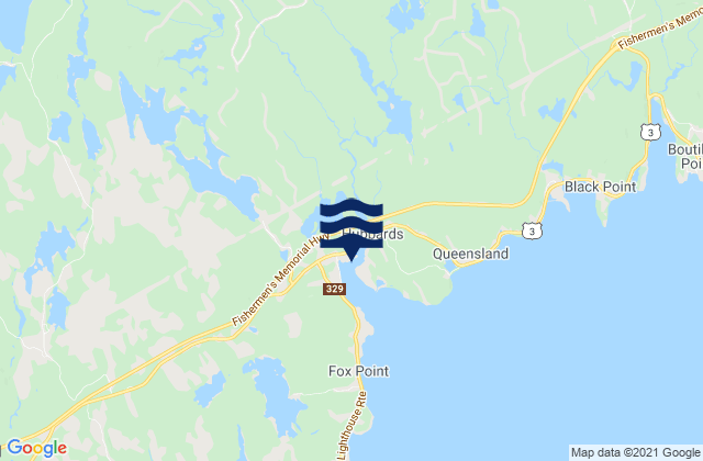 Mappa delle Getijden in Hubbards, Canada