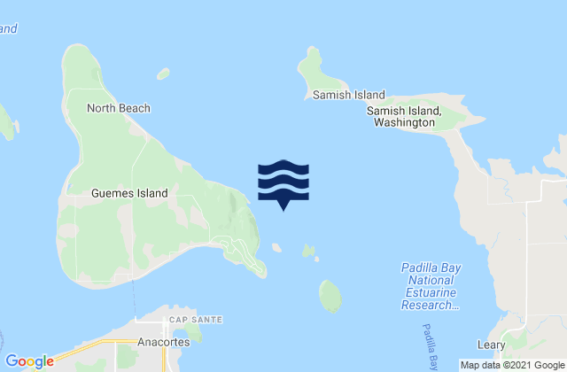 Mappa delle Getijden in Huckleberry Island 0.5 mile north of, United States