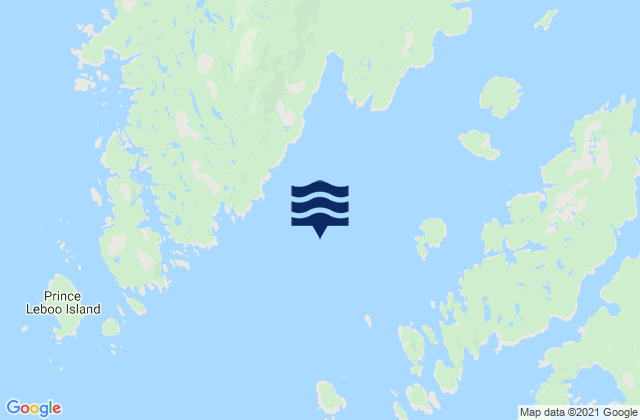 Mappa delle Getijden in Hudson Bay Passage, Canada