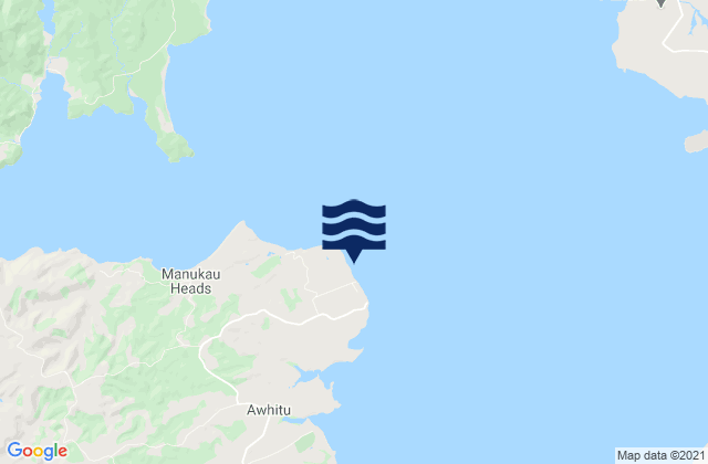 Mappa delle Getijden in Hudsons Beach, New Zealand