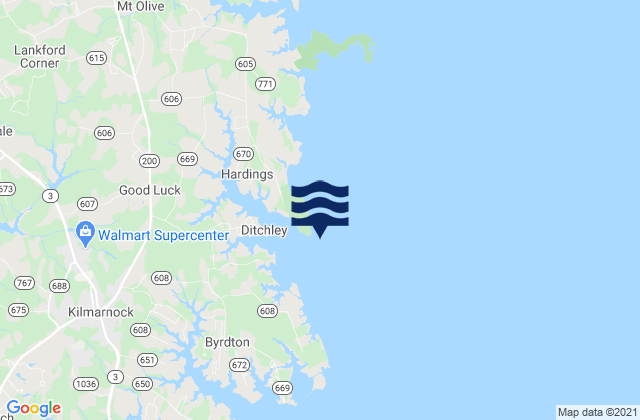 Mappa delle Getijden in Hughlett Point, United States
