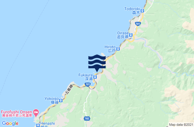 Mappa delle Getijden in Hukaura, Japan