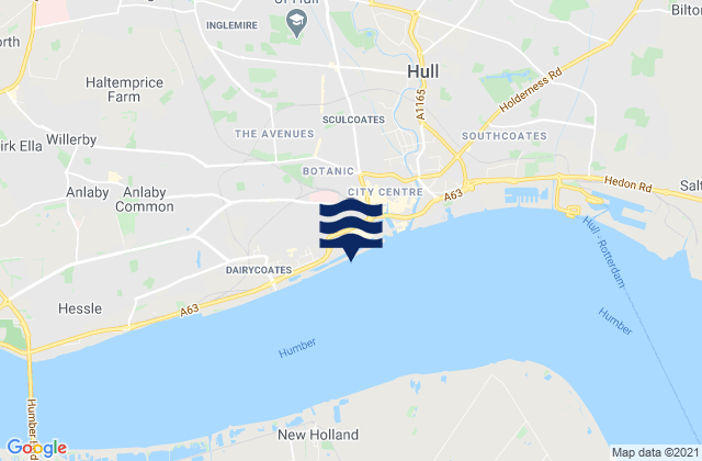 Mappa delle Getijden in Hull (Albert Dock), United Kingdom