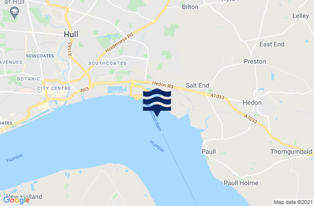 Mappa delle Getijden in Hull (King George Dock), United Kingdom
