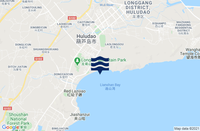 Mappa delle Getijden in Huludao, China