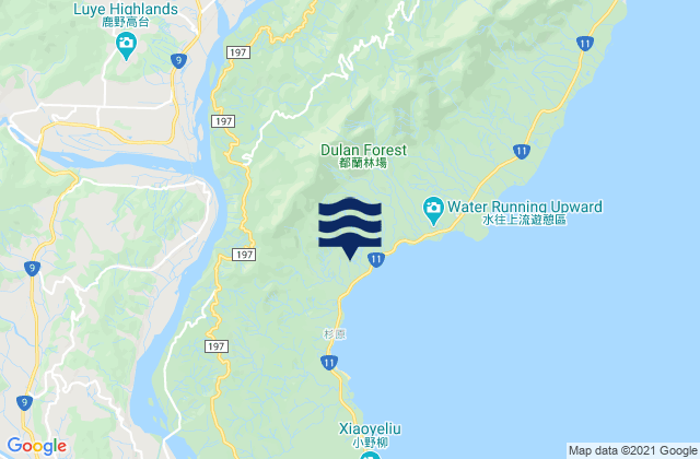 Mappa delle Getijden in Huludao, Taiwan