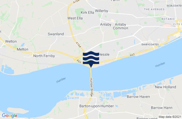 Mappa delle Getijden in Humber Bridge, United Kingdom