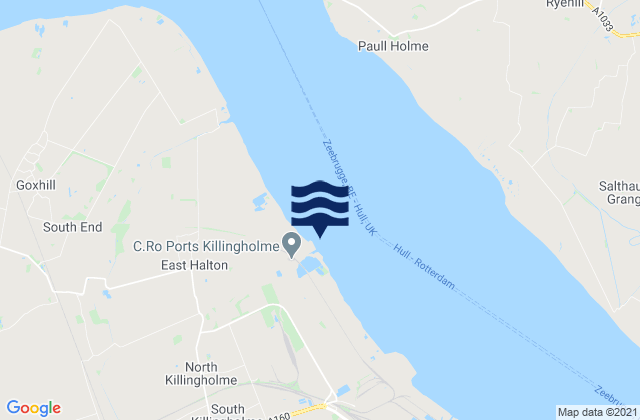 Mappa delle Getijden in Humber Sea Terminal, United Kingdom