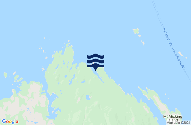 Mappa delle Getijden in Humpback Bay, Canada
