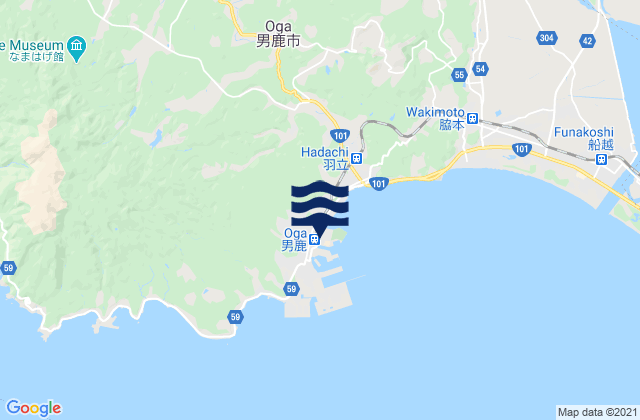 Mappa delle Getijden in Hunagawa, Japan