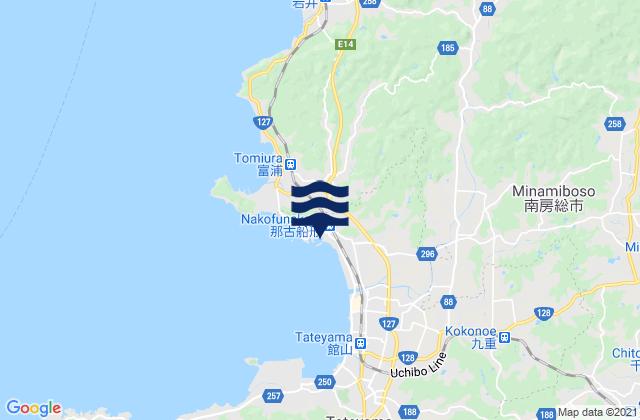 Mappa delle Getijden in Hunakata, Japan
