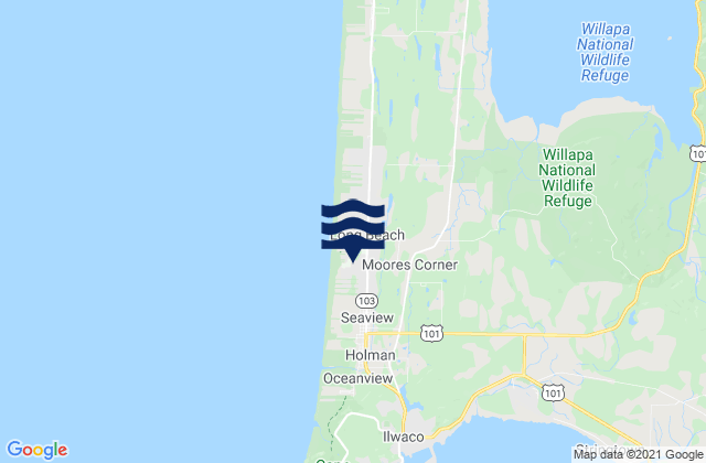 Mappa delle Getijden in Hungry Harbor., Columbia River, United States