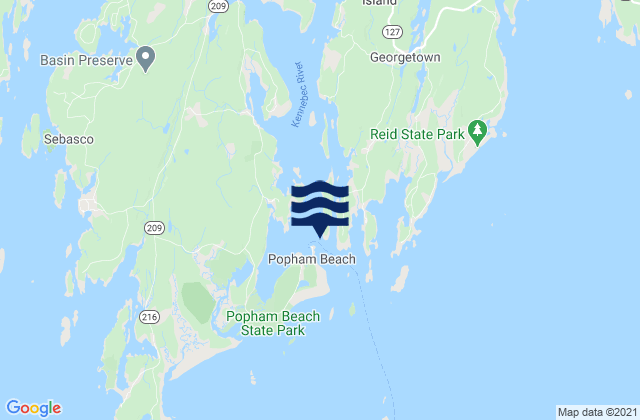 Mappa delle Getijden in Hunniwell Point northeast of, United States