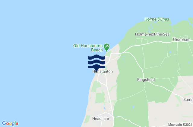 Mappa delle Getijden in Hunstanton Beach, United Kingdom