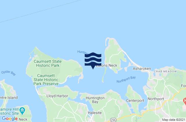 Mappa delle Getijden in Huntington Bay off East Fort Point, United States