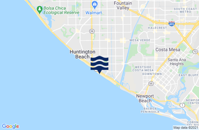 Mappa delle Getijden in Huntington Cliffs, United States