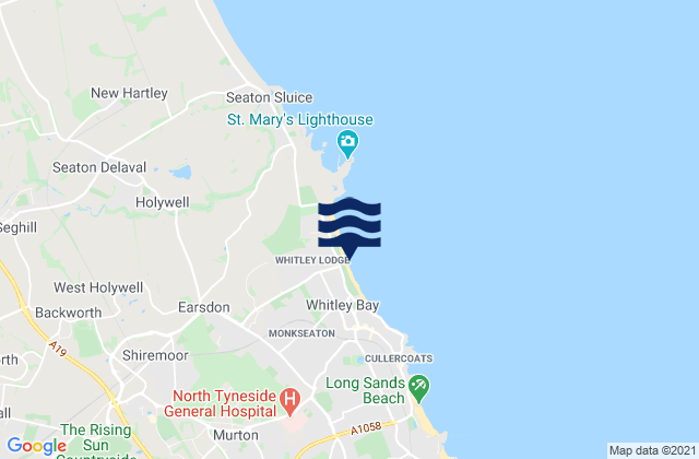 Mappa delle Getijden in Hunts Bay, United Kingdom