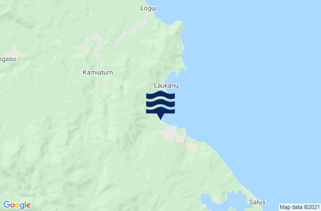 Mappa delle Getijden in Huon Gulf, Papua New Guinea