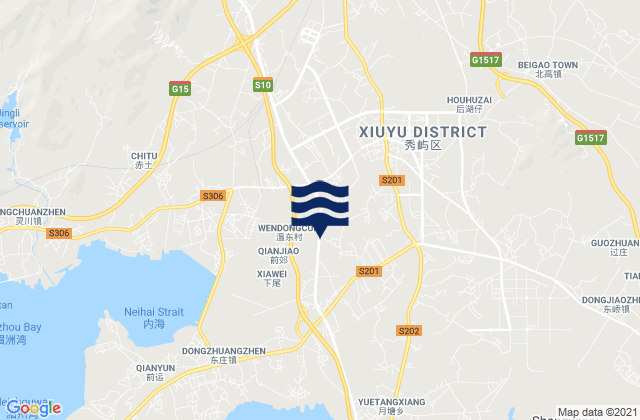 Mappa delle Getijden in Hushi, China