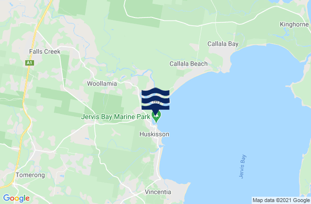 Mappa delle Getijden in Huskisson, Australia