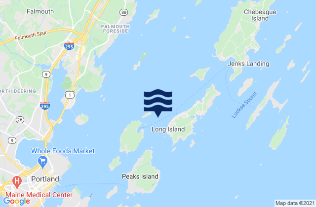 Mappa delle Getijden in Hussey Sound Cow Island, United States