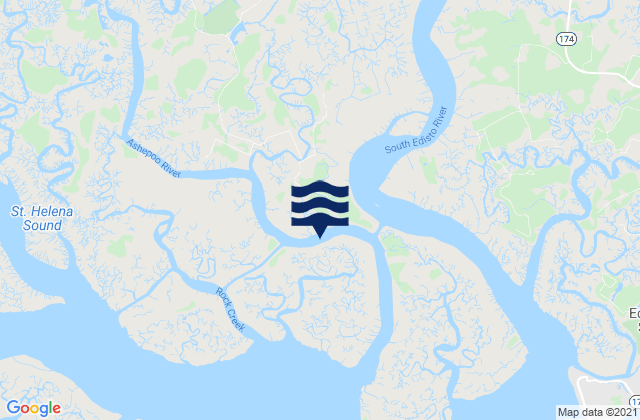 Mappa delle Getijden in Hutchinson Island Ashepoo River, United States