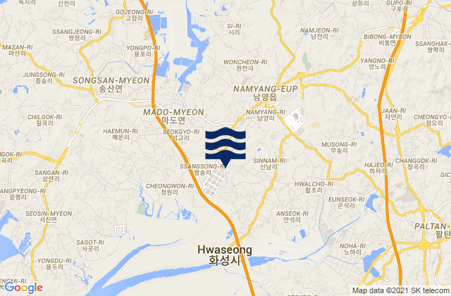 Mappa delle Getijden in Hwaseong-si, South Korea