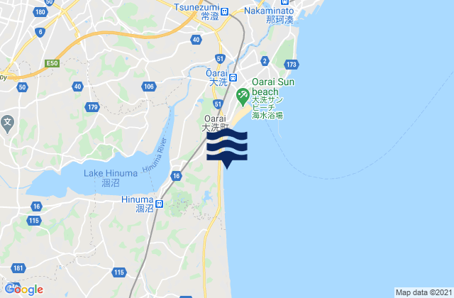 Mappa delle Getijden in Ibaraki, Japan