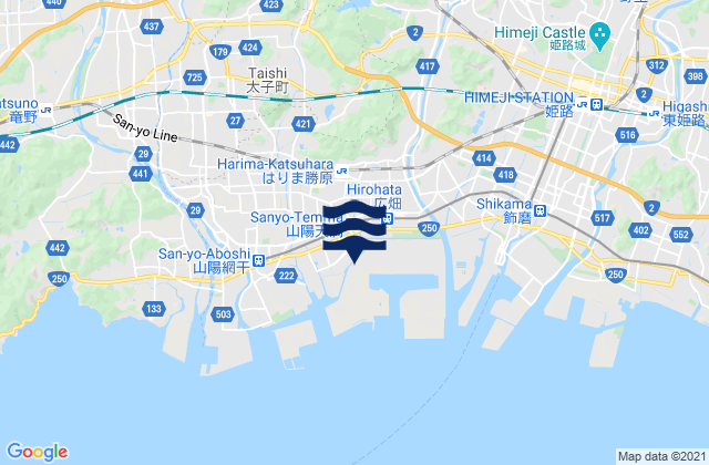 Mappa delle Getijden in Ibo-gun, Japan
