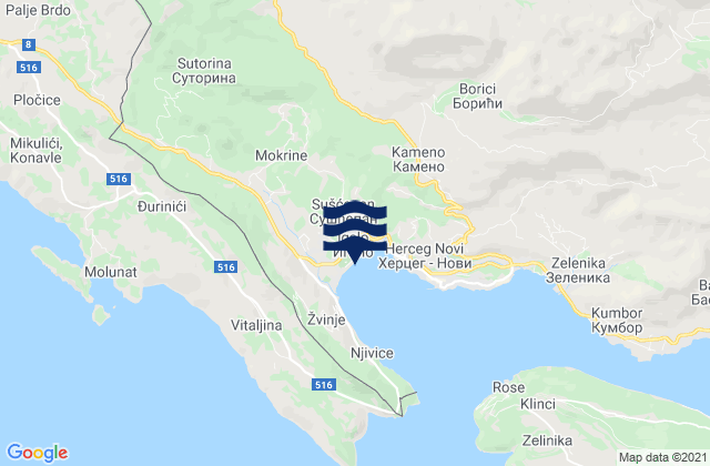 Mappa delle Getijden in Igalo, Montenegro