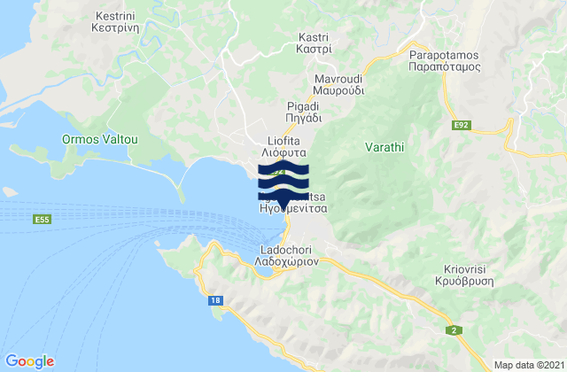 Mappa delle Getijden in Igoumenítsa, Greece