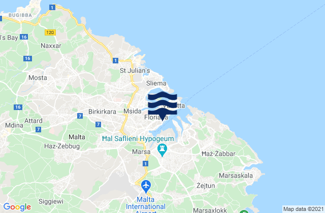 Mappa delle Getijden in Il-Furjana, Malta