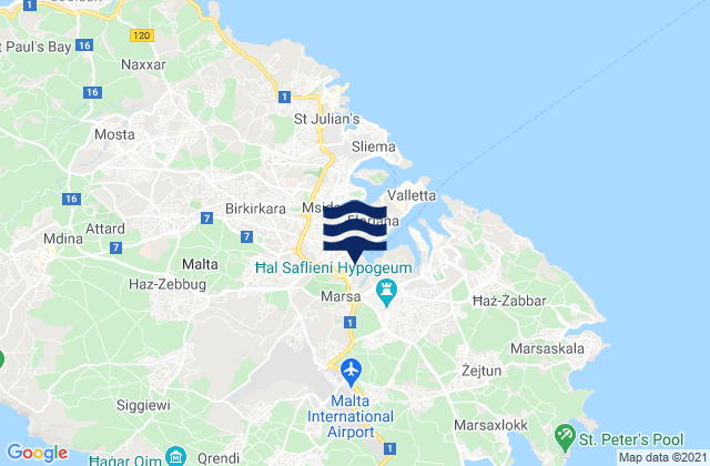 Mappa delle Getijden in Il-Marsa, Malta