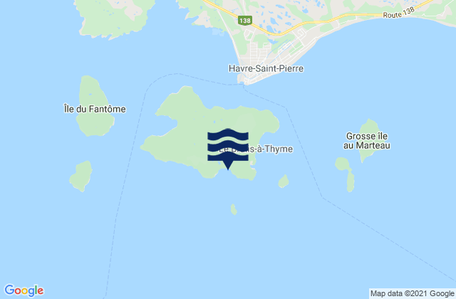 Mappa delle Getijden in Ile Eskimo, Canada