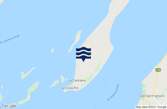 Mappa delle Getijden in Ile aux Grues, Canada
