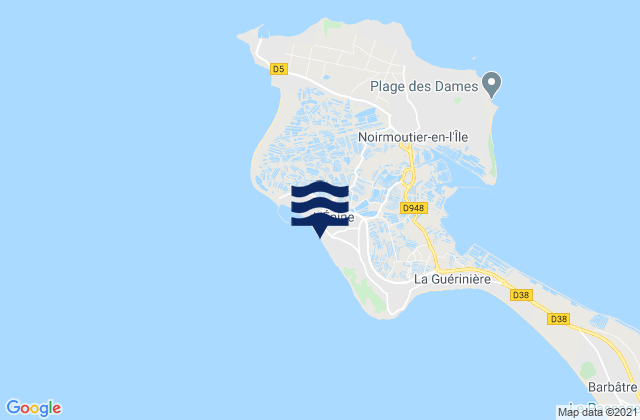 Mappa delle Getijden in Ile de Noirmoutier, France