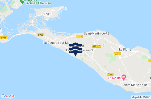 Mappa delle Getijden in Ile de Re - Le lizay, France
