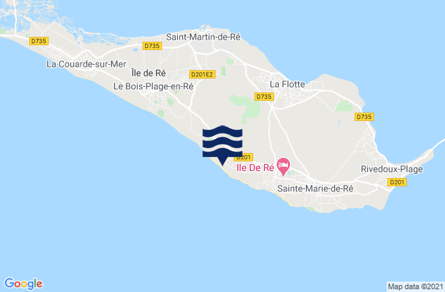 Mappa delle Getijden in Ile de Re - Les Grenettes, France