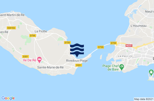 Mappa delle Getijden in Ile de Re - Rivedoux, France