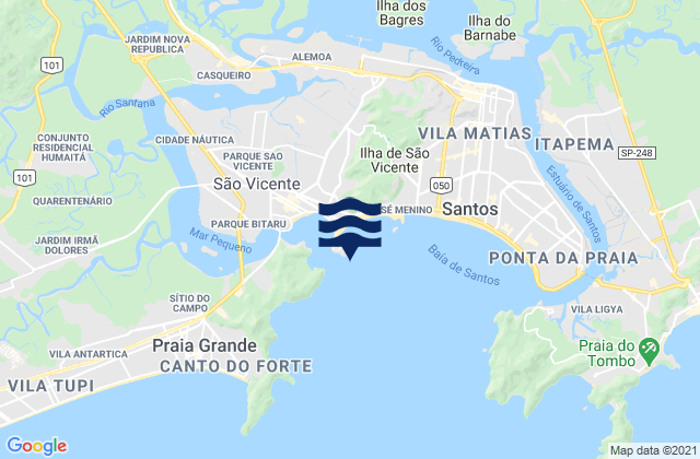 Mappa delle Getijden in Ilha Porchat, Brazil