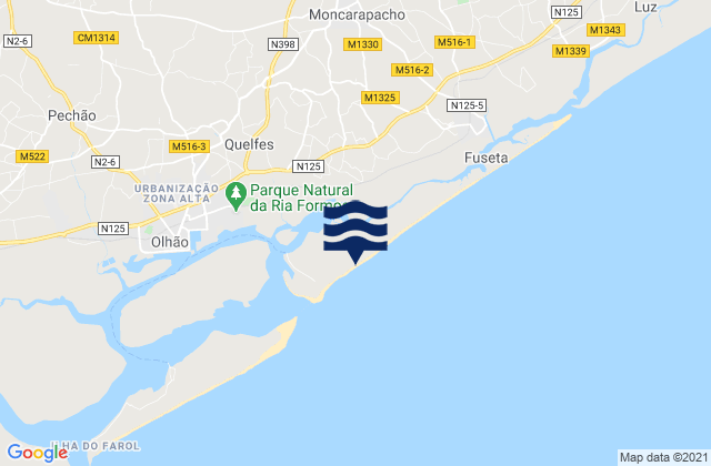 Mappa delle Getijden in Ilha da Armona, Portugal