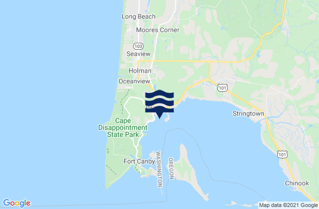 Mappa delle Getijden in Ilwaco Baker Bay Wash., United States