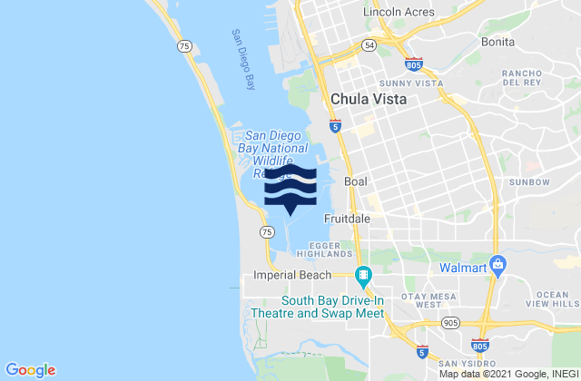 Mappa delle Getijden in Imperial Beach, United States