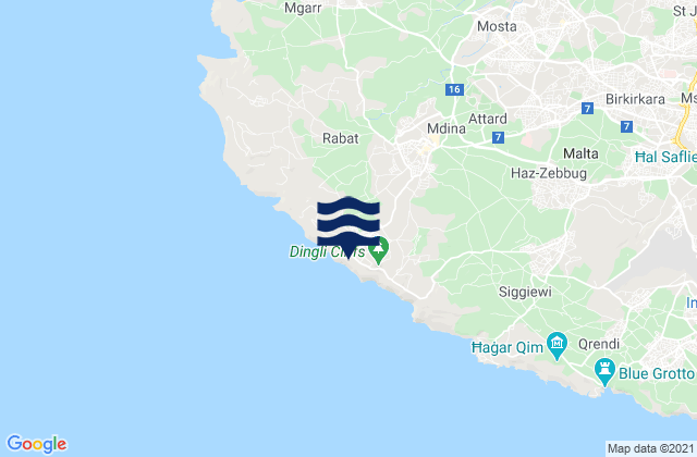 Mappa delle Getijden in Imtarfa, Malta