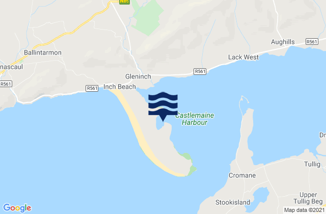 Mappa delle Getijden in Inch, Ireland