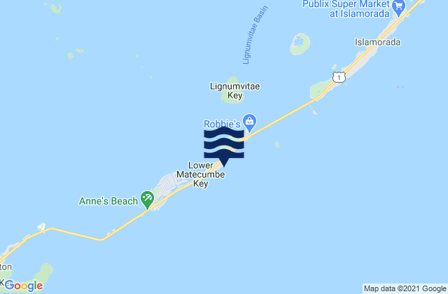 Mappa delle Getijden in Indian Key Anchorage (Lower Matecumbe Key), United States